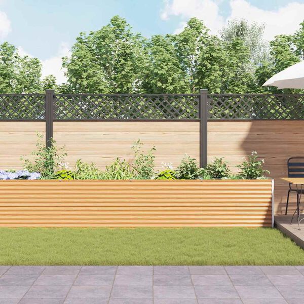 vidaXL Hochbeet Hellbraun 582 x 50 x 68 cm Verzinkter Stahl