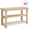vidaXL 2-in-1 Schuhbank 2 Stk. Massivholz Tanne
