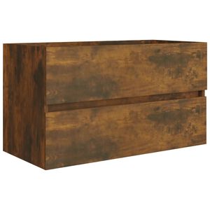 vidaXL Waschbeckenschrank R&auml;uchereiche 80x38,5x45 cm Holzwerkstoff