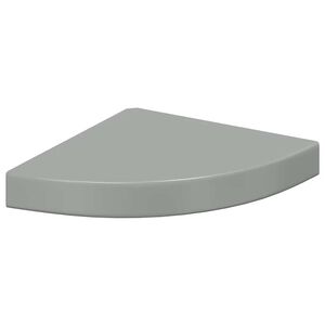 vidaXL Eck-Schweberegal Hochglanz-Grau 25x25x3,8 cm MDF