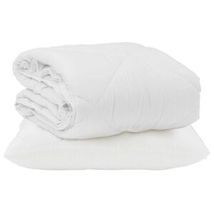 vidaXL Sommerdecke mit Kissen 2 stk. Wei&szlig; Mikrofaser
