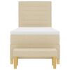 vidaXL Boxspringbett mit Matratze mit Kopfteil Creme 90 x 190 cm Stoff