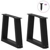 vidaXL Couchtischbeine V-Form 2 St&uuml;ck Schwarz 30x(30-31,3) cm Stahl