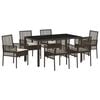 vidaXL Garten Essgruppe 7 stk. Braun Poly-Rattan