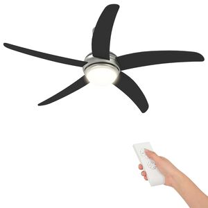 vidaXL Deckenventilator mit Licht und Fernbedienung &Oslash; 130 cm Schwarz