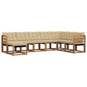 vidaXL Outdoor-Sofagarnitur mit Kissen 8 pcs Natur und Beige