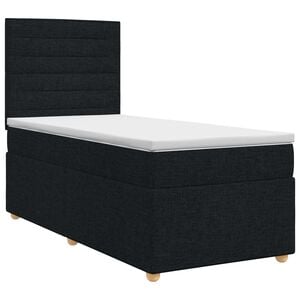 vidaXL Boxspringbett mit Matratze Schwarz 80 x 200 cm Stoff