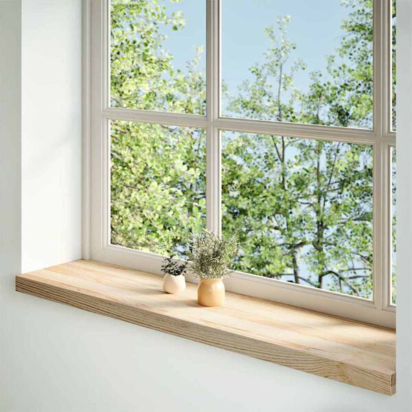 vidaXL Fensterb&auml;nke 2 Stk. Unbehandelt 100x25x2 cm Massivholz Eiche