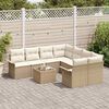 vidaXL Gartensofa-set mit Kissen 9 pcs Beige Poly-Rattan