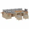 vidaXL Gartensofa-set 10 stk. Beige Poly-Rattan