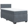 vidaXL Boxspringbett mit Matratze Dunkelgrau 90x200 cm Samt