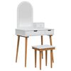 vidaXL Schminktisch-Set FAUSKE 4 stk. Wei&szlig; 76 x 50 x 143 cm