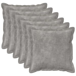 vidaXL Kissen 6 stk. HOUTEN Hellgrau 30 x 30 cm Mikrofaser Fleece