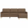 vidaXL 3-Sitzer-Sofa mit Hocker Braun 210 cm Stoff