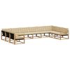 vidaXL Outdoor-Sofagarnitur mit Kissen 10 pcs Wei&szlig; und Beige