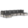 vidaXL 7-tlg. Garten-Lounge-Set mit Kissen Anthrazit Poly Rattan