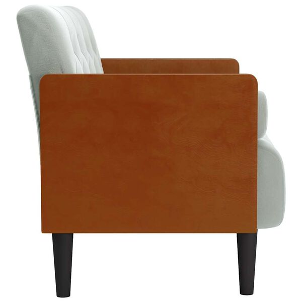 vidaXL Zweisitzer-Sofa mit Nackenrollen Hellgrau 110 cm Samt