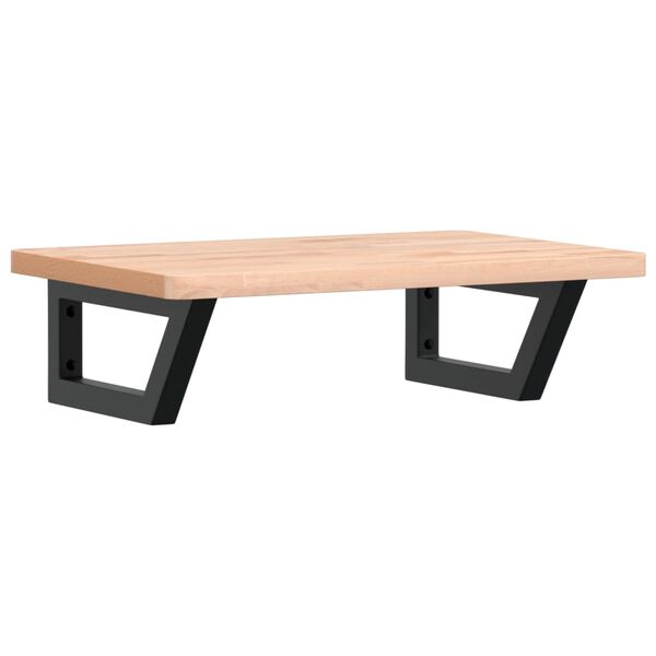 vidaXL Waschbeckenregal Wandmontage Stahl und Massivholz Buche