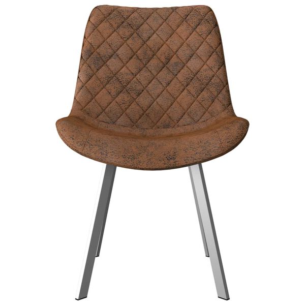 vidaXL Esszimmerst&uuml;hle 2 Stk. Braun Wildleder-Optik