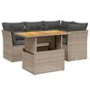 vidaXL 5-tlg. Garten-Sofagarnitur mit Kissen Grau Poly Rattan