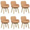vidaXL Drehstuhl Esszimmer 6 pcs Boucl&eacute; Beige 54 x 58 x 87 cm