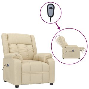 vidaXL Relaxsessel Elektrisch Creme Stoff