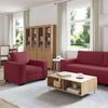 vidaXL 3-teiliges Sofa-Set mit Kissen, weinroter Stoff