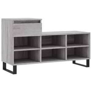 vidaXL Schuhregal Grau Sonoma 102x36x60 cm Holzwerkstoff