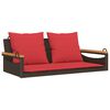 vidaXL H&auml;ngebank mit Kissen Braun 109x62x40 cm Poly Rattan