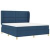 vidaXL Boxspringbett mit Matratze Dunkelgrau 90x190 cm Blau Stoff