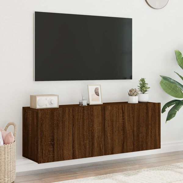 vidaXL TV-Wandschr&auml;nke 2 Stk. Braun Eichen-Optik 60x30x41 cm