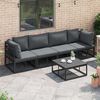 vidaXL Gartensofa-set 5 pcs Schwarz Metall