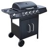 vidaXL Gasgrill 4+1 Brenner Schwarz