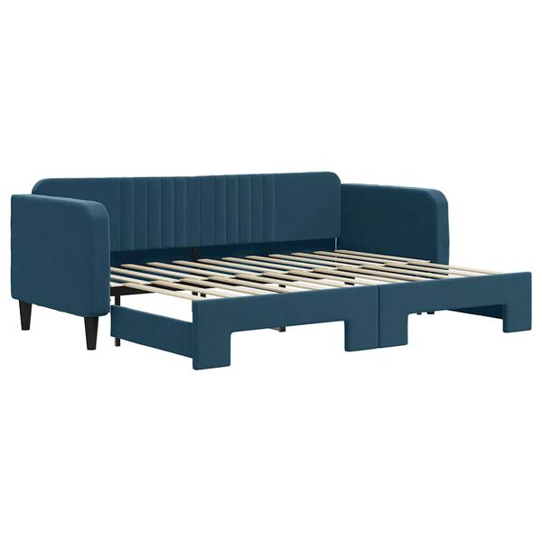 vidaXL Tagesbett Ausziehbar Blau 80x200 cm Samt