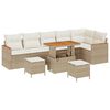 vidaXL Garten-Sofa-Set mit Kissen mit Speicher Beige Poly Rattan