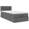 vidaXL Ottoman-Bett mit Matratze Dunkelgrau 80x200 cm Stoff