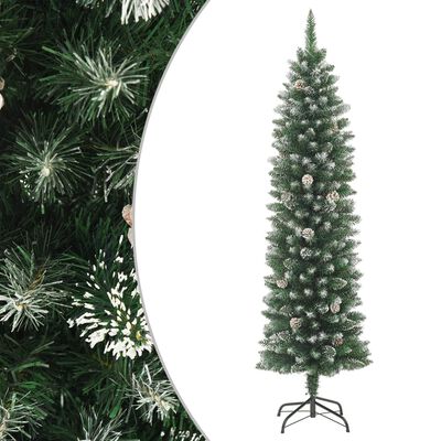 vidaXL Künstlicher Weihnachtsbaum mit Ständer Schlank 180 cm PVC