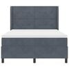 vidaXL Boxspringbett mit Kopfteil Dunkelgrau 160 x 200 cm Samt