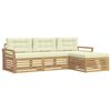 vidaXL Outdoor-Sofagarnitur 4 pcs Wei&szlig; und Creme