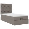 vidaXL Ottoman-Bett mit Matratze Taupe 100x200 cm Stoff