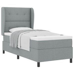 vidaXL Boxspringbett mit Kopfteil Hellgrau 80 x 200 cm Stoff