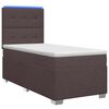 vidaXL Boxspringbett mit Matratze Dunkelbraun 90 x 200 cm Stoff