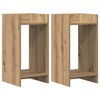 vidaXL Pflanzenst&auml;nder mit Regal 2 pcs Artisan-Eiche 30 x 30 x 60 cm