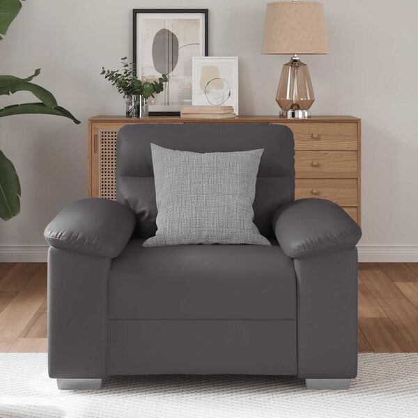 vidaXL Sessel Grau 60 cm Kunstleder
