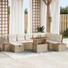 vidaXL Gartensofa-set mit Kissen mit Speicher 9 pcs Beige Poly-Rattan