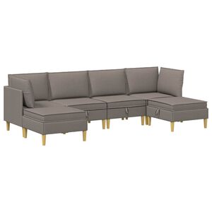 vidaXL Modular Sofa Set mit Stauraum 6 stk. Taupe Stoff