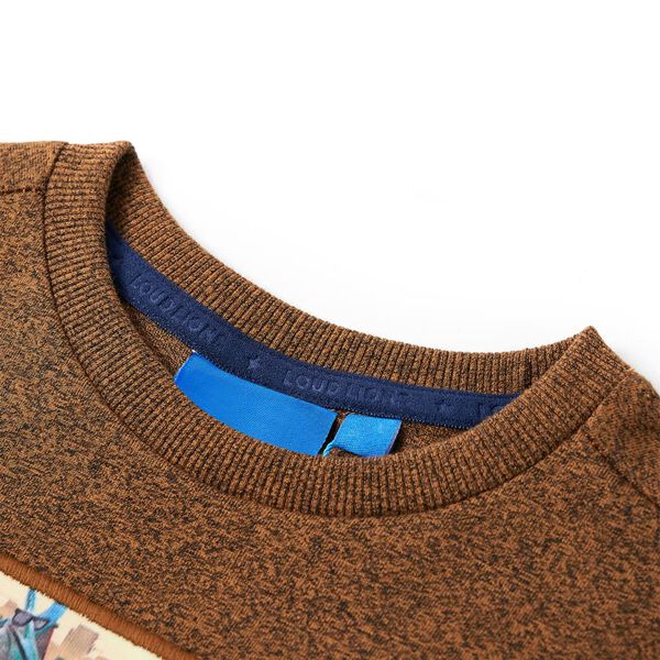 Kinder-Langarmshirt Cognac Melange 140