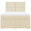 vidaXL Boxspringbett mit Matratze Creme 140x190 cm Stoff