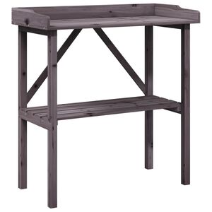 vidaXL Pflanztisch mit Ablage Grau 78x38x82,5 cm Massivholz Tanne