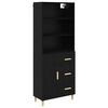 vidaXL Highboard Schwarz Eichen-Optik 69,5 x 34 x 180 cm Holzwerkstoff